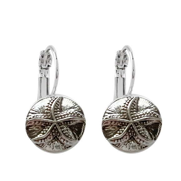 Snap Charm Huggie Earrings Includes Two Starfish Mini Snaps 12mm 1/2" Diameter - Picture 2 of 6